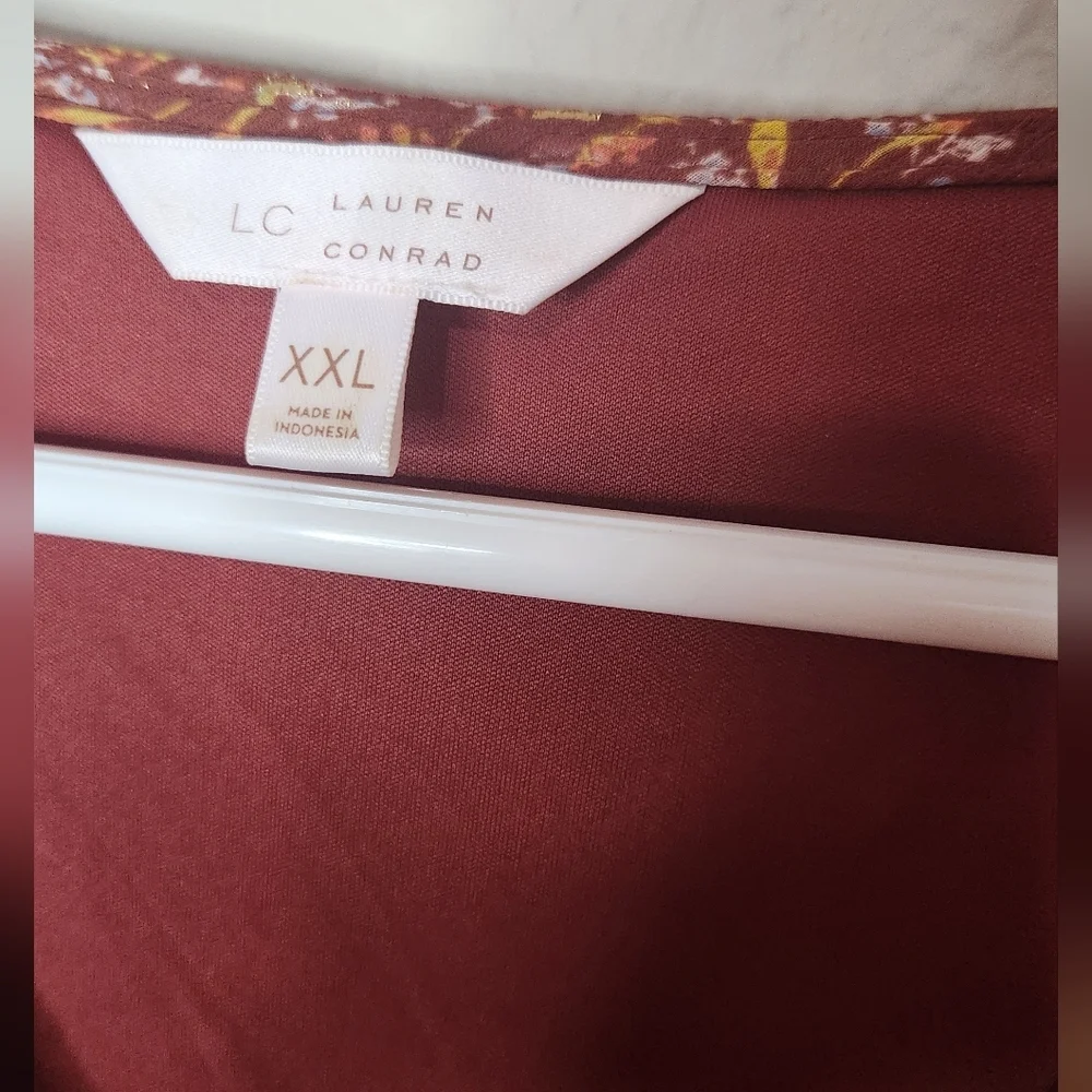 Orange V-neck Ruffle Mini Dress Size XXL - Picture 6 of 6